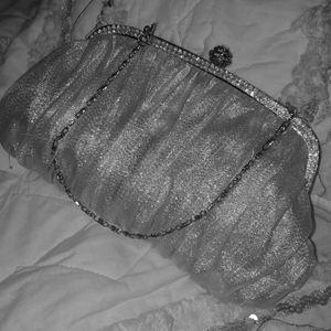 Silver crystal clutch!